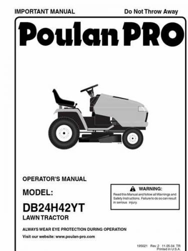 Poulan lawn tractors DB24H42YT